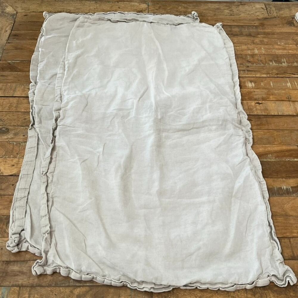 Simple & Opulence 100% Light Beige Linen Pillowcases 32" x 18.5"